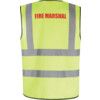 Halo Hi-Vis Vest, Yellow (L) C/W Fire Marshal Red Text Front & Back ...