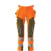 ACCELERATE SAFE TROUSERS WITH HOLSTER POCKETS HI-VIS ORANGE/MOSS GREEN (L35W40.5) thumbnail-0