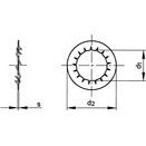 Serrated Lock Washer - Metric - Spring Steel (325-425 HV10) - BZP - Internal Teeth - DIN 6798 J thumbnail-1
