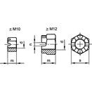 Hexagon Slotted And Castle Nut - Metric - Steel - Grade 5 - BZP (Bright Zinc Plated) - DIN 935-1 thumbnail-1