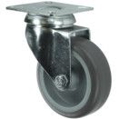 Light Duty Pressed Steel Castors, Rubber Non-Marking Tyred Wheel, Nylon Centre, Plain Bearing thumbnail-2
