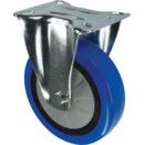 Light/Medium Duty Pressed Steel Castors, Rubber Tyred Wheel with Nylon Centre, Ball Bearing thumbnail-1