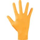 Disposable Grip Gloves, Orange Nitrile, Pack of 100 thumbnail-1