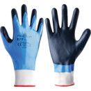 Nitrile Coated Grip Gloves, Black/Blue thumbnail-0