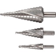 Step Drill Set, 4mm to 30mm, High Speed Steel, Set of 3