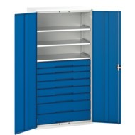 Verso Kitted Cupboard, 2 Doors, Blue, 2000 x 1050 x 550mm