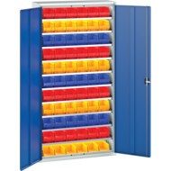 Verso Parts Bin Cupboard, 2 Doors, Blue, 2000 x 1050 x 350mm