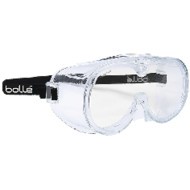 Safety Goggles, Polycarbonate, Clear Lens, PVC, Blue Frame, Sealed, Anti-Fog/Scratch-resistant/UV-resistant