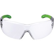 Pheos, Safety Glasses, Clear Lens, Frameless, Black/Green Frame, Anti-Fog/Impact-resistant/Scratch-resistant/UV-resistant