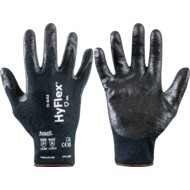 11-542 HyFlex Cut Resistant Gloves, Black, EN388: 2016, 4, X, 3, 2, F, Nitrile Palm, Intercept Technology, Size 8