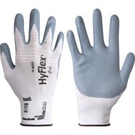 11-800 HyFlex® Mechanical Hazard Gloves, Grey/White, Nylon Liner, Nitrile Coating, EN388: 2016, 3, 1, 3, 1, A, Size 9