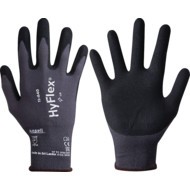 11-840 HyFlex® Fortix Mechanical Hazard Gloves, Black/Grey, Nylon Liner, Nitrile Coating, EN388: 2016, 4, 1, 3, 1, A, Size 8