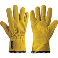 17 Tegera, Heat Resistant Gloves, Yellow, Cowhide, Cotton Liner, Cowhide Coating, 100°C Max. Compatible Temperature, Size 8