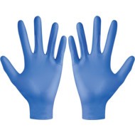 Bodyguard GL8903 Disposable Gloves, Blue, Nitrile, 3.5mil Thickness, Powder Free, Size L, Pack of 100
