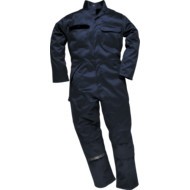 Multi-Norm, Flame Retardant Coveralls, Navy Blue, Cotton, Stud Closure, Chest 40-42", M