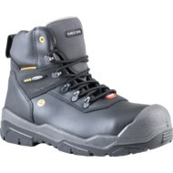 Jupiter, Mens Safety Boots Size 11, Black, Leather, Water Resistant, Aluminium Toe Cap, ESD, Wide Fit