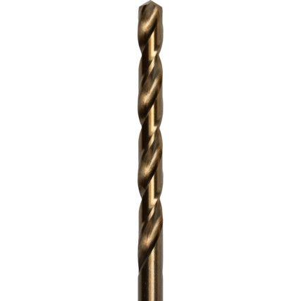 Jobber Drill, 5mm, Normal Helix, Cobalt High Speed Steel, Bronze Oxide