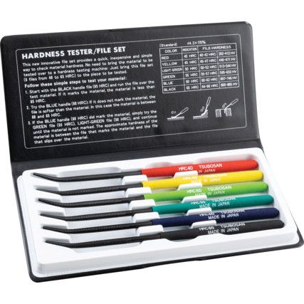 6 Piece Hardness Testing File Set with Handles