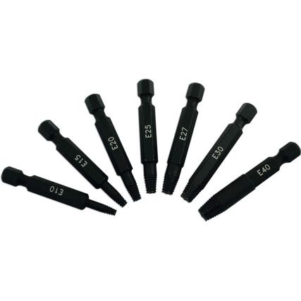 EXTRACTOR SET FOR TORX® FIXINGS 7PC