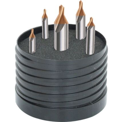 Centre Drill Set, BS1 to BS5, High Speed Steel, TiN-Tipped, Set of 5