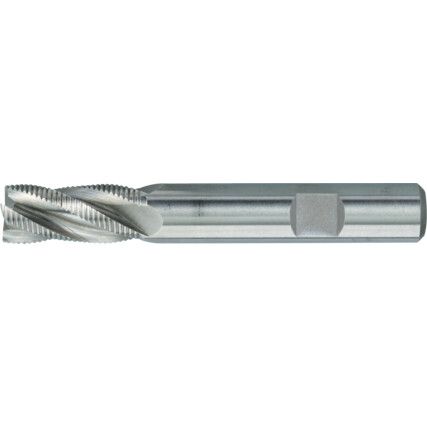 25, Roughing End Mill, 20mm, Weldon Flat Shank, 4fl, Cobalt High Speed Steel, Uncoated, M42