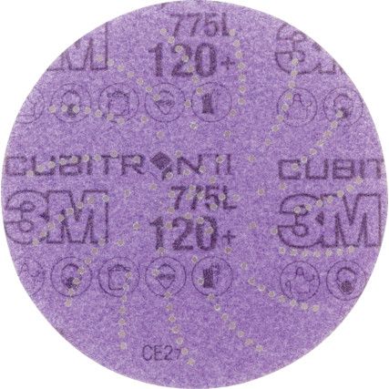 775L, Coated Disc Pack, 86823, 125mm, Cubitron™ II Ceramic, P120, Hookit™, 50 Pack
