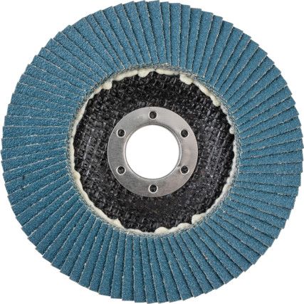 566A, Flap Disc, 65034, 125 x 22.23mm, Conical (Type 29), P60, Zirconia
