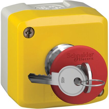 Push Button, Emergency Stop Control Station, Key Release, 1 NC 10A