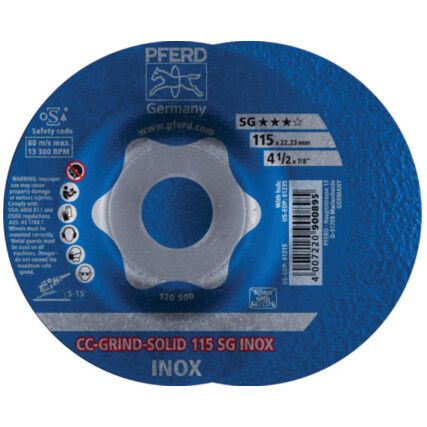 Cutting Disc, CC-GRIND-SOLID, 115 x 22.23 mm, Type 42
