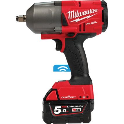 M18 ONEFHIWF12-502X Cordless Impact Wrench, 1/2in. Drive, 18V, Brushless, 1356Nm Max. Torque, 2 x 5.0Ah Batteries