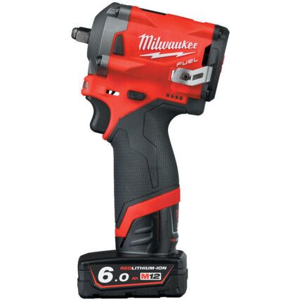M12FIWF12-622X Cordless Impact Wrench, 1/2in. Drive, 12V, Brushless, 339Nm Max. Torque, 2.0Ah and 6.0Ah Batteries