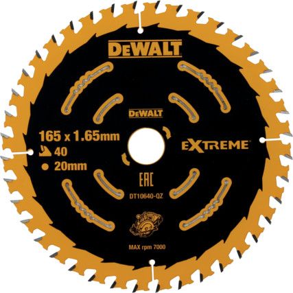 DT10640-QZ Extreme™ Cordless Circular Saw Blade 165 x 20mm x 40T