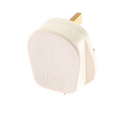 RP13AW RUBBER PLUG 13AMP HEAVY DUTY - WHITE