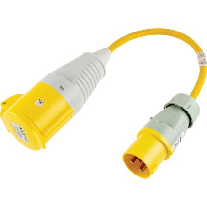 16A Plug to 32A 2P+E Socket Convertor, 0.5m Fly Lead, 110V
