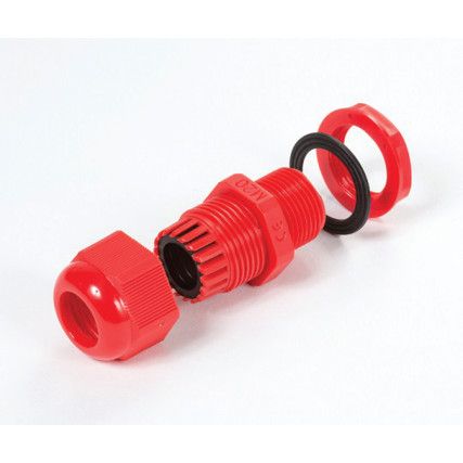 Cable Glands Red Nylon, With M20 Thread (Pk-10)