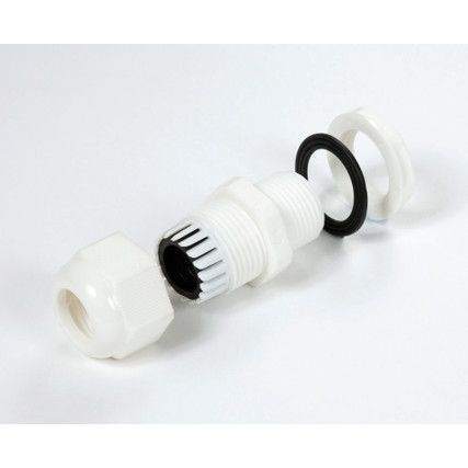 Cable Glands White Nylon, With M20 Thread (Small Size, Pk-10)