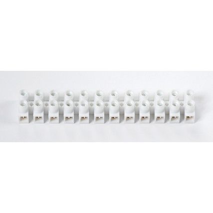 Strip Connectors, White Polypropylene, 5A, (12-Strips, Pk-10)
