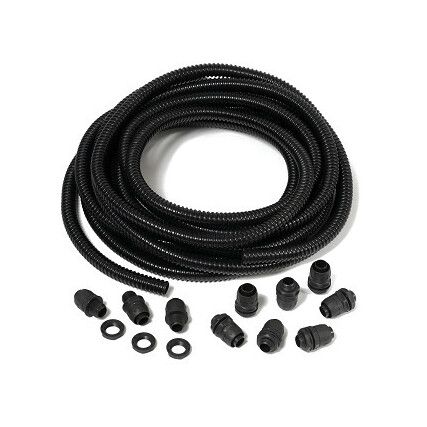 Conduit, Flexible Black Handy Pack, 10mx16mm, 10 Straight Fittings Included