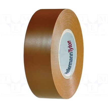 HelaTape Flex 15 Electrical Tape, Vinyl, Brown, 19mm x 20m, Pack of 10