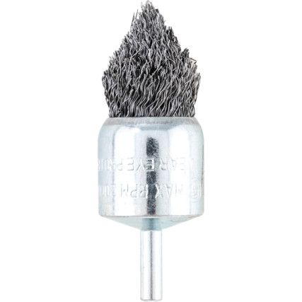 30mm Crimped Wire, Pointed End De-carbonising Brush - 30SWG