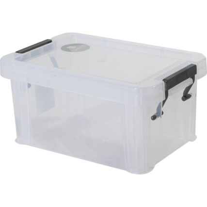 Storage Box with Lid, Clear, 180x110x90mm, 1L