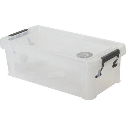 Storage Box with Lid, Clear, 230x110x80mm, 1.3L