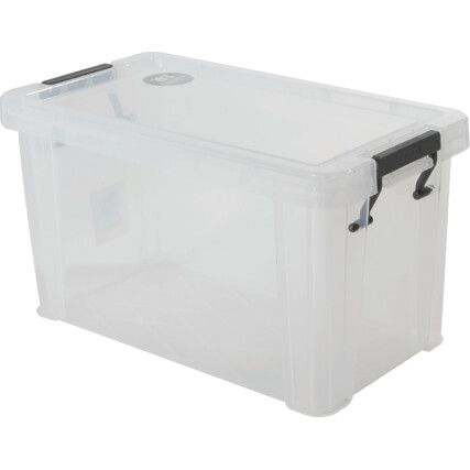 Storage Box with Lid, Clear, 240x130x140mm, 2.6L