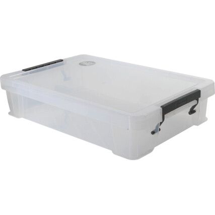 Storage Box with Lid, Clear, 400x255x80mm, 5.5L