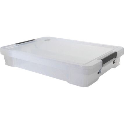 Storage Box with Lid, Clear, 550x360x90mm, 12L
