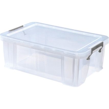 Storage Box with Lid, Clear, 470x300x170mm, 15L
