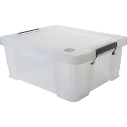 Storage Box with Lid, Clear, 480x380x190mm, 24L