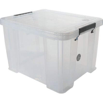 Storage Box with Lid, Clear, 480x380x320mm, 36L