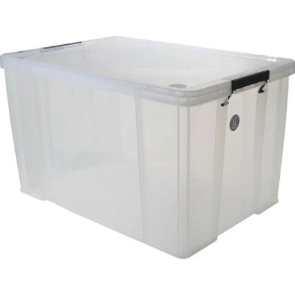 Storage Box with Lid, Clear, 660x440x390mm, 85L