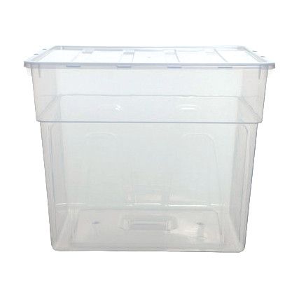Storage Box with Lid, Clear, 400x330x330mm, 34L